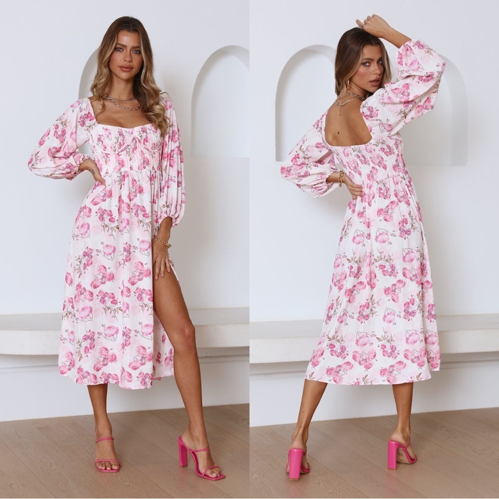 Hello Molly Pink Floral Midi Dress | Size XS | NWT